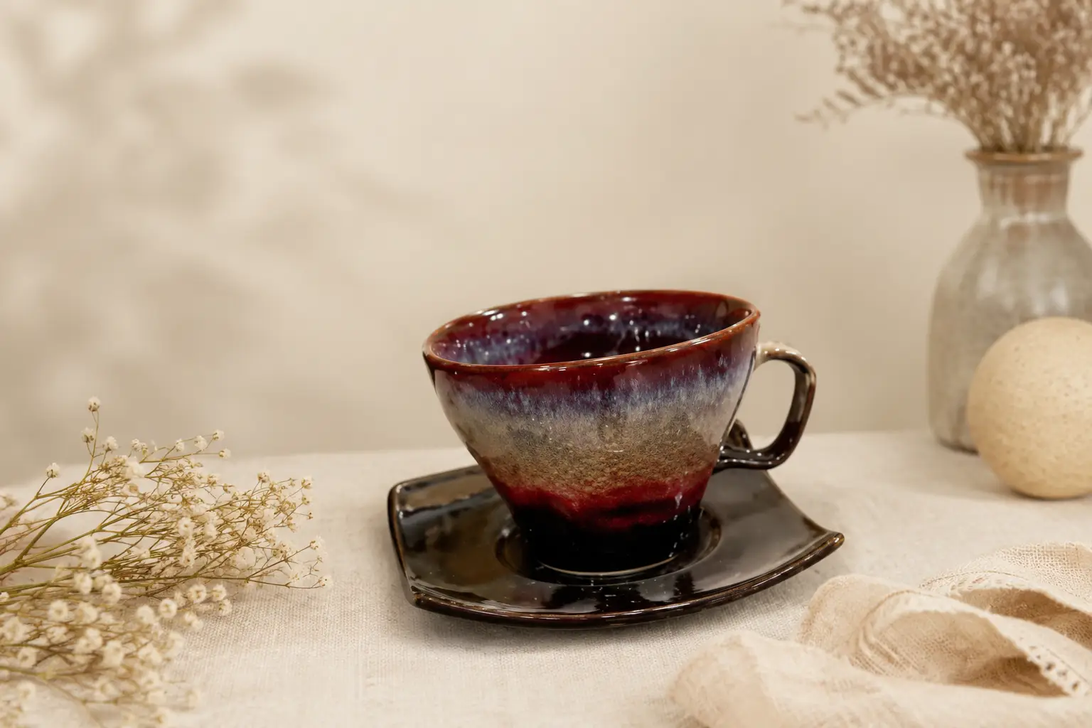 Coffee Shaded Cup-Saucer Set