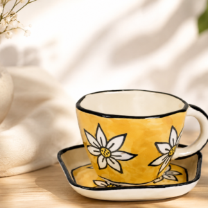 Yellow Flower Cup - Saucer Set