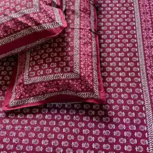 BURRGUNDY Bagru Block Printed Bedsheet