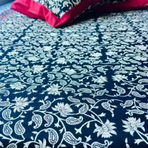 HANDBLOCK BAGRU KALAMKARI BLACK BEDSHEET