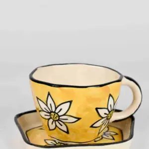 Yellow Flower Cup - Saucer Set