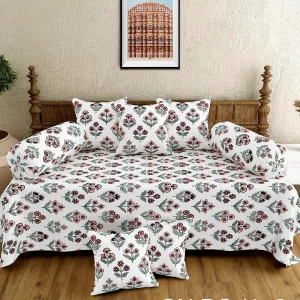 Sanganeri block printed Deewan Set (1+2+5)*