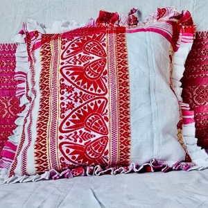 Traditional Assami Gamosa hand embroidery pillow cover