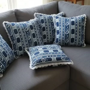 CozyCo Classic Blue & White Patterned Pillow Cover