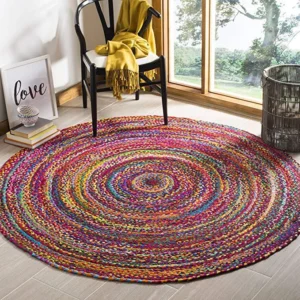 Round Shape Chindi Multicolour Rug