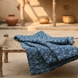  Indigo Handblock Cotton Kantha – Artisan Comfort Collection
