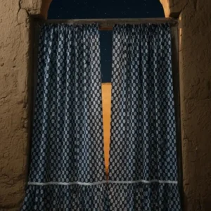 Indigo Moonlight Block Print Door Curtains 7.5ft /4ft