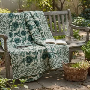 Forest Flora Reversible Kantha Throw