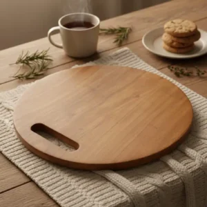 Round Artisanal Wooden Serving Board