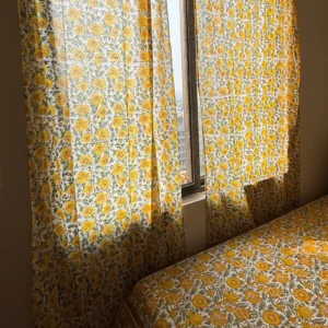 Cotton Hand Block Printed Curtains Size 85” / 42.5” Inch