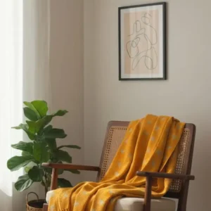 Goldenrod Dotted Throw Blanket 50*70 inch