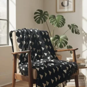 Midnight Triangle Hand-Woven Throw 50*70 inch