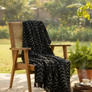 Ebony Chevron Hand-Woven Throw 50*70 inch
