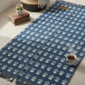 Cerulean Bloom Hand-Woven Runner 3ft /5ft