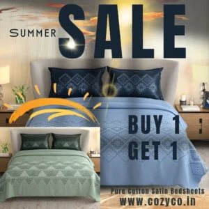 Pure Cotton Satin Embroidered Bedsheet Set