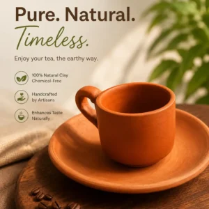 Handcrafted Terracotta Cup & Saucer